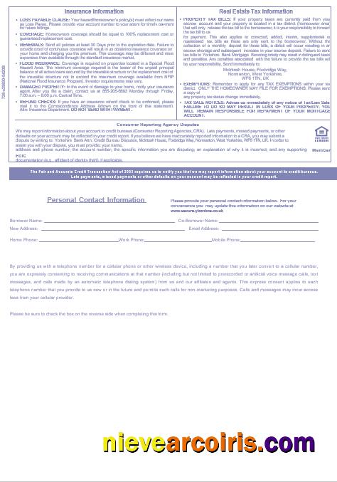 United Kingdom Yorkshire Bank mortgage statement, 3 pages 3